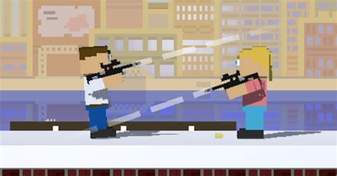 Your goal is to push and drop your friend or opponent player from the platform who stays. . Rooftop snipers 2 crazy games